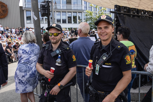 Politiet er på plass under Arendalsuka